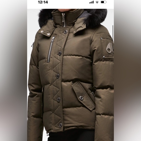 Moose Knuckle 3Q jacket in army green color/black fur - Picture 10 of 11